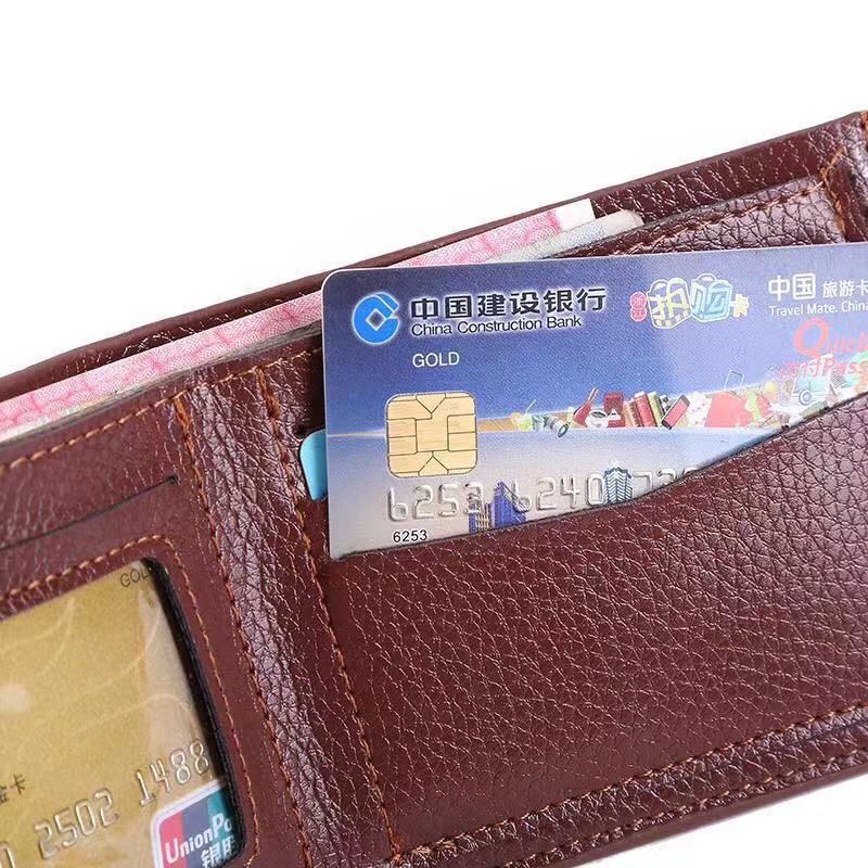 Manufacturer Wholesale Short Men's Wallet Can Be Customized Pv Leather Card Holder Men's Wallet Coin Purse Drop Shipping
