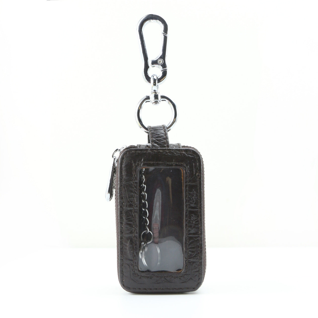 Factory crocodile pattern key case Men's genuine leather double-layer car multi-function key bag zipper first layer cowhide wholesale
