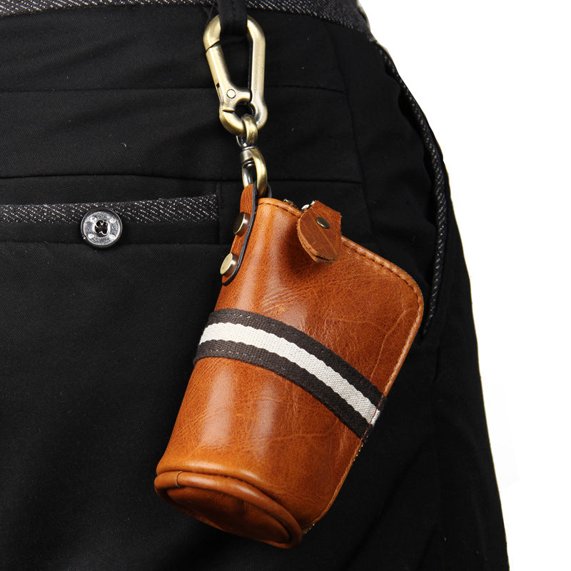 Door Key Bag Genuine Leather Waist Hanging Manufacturer Wholesale Spot Men's Multi-Functional Key Bag Volkswagen Special Card Bag