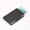 Leather Card Holder Aluminum Alloy Anti-Theft Side Push Credit Card Box Fashion Creative Stylish Men's Magnetic Card Holder Card Holder