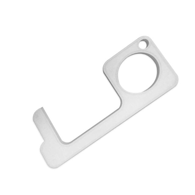 Stainless Steel Door Opening and Locking Tool Keychain Key Clip Key Ring Door Handle Doorbell Elevator Key Button