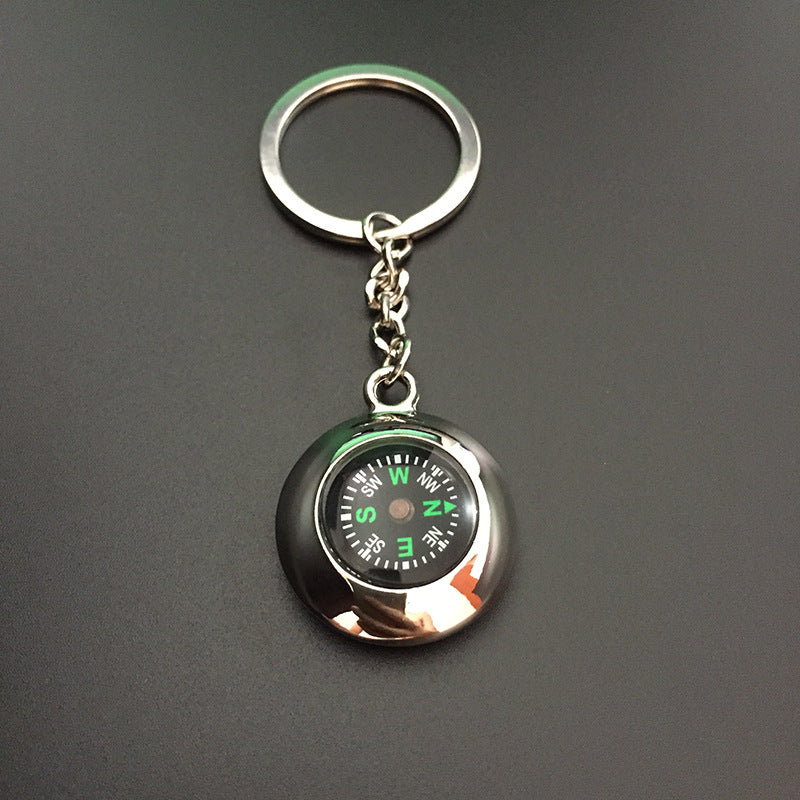 Wholesale men's rudder compass keychain creative small gifts key ring lettering LOGO advertising gifts