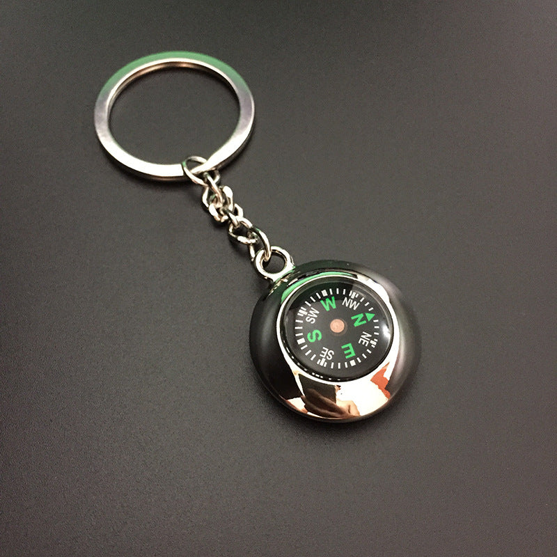 Wholesale men's rudder compass keychain creative small gifts key ring lettering LOGO advertising gifts
