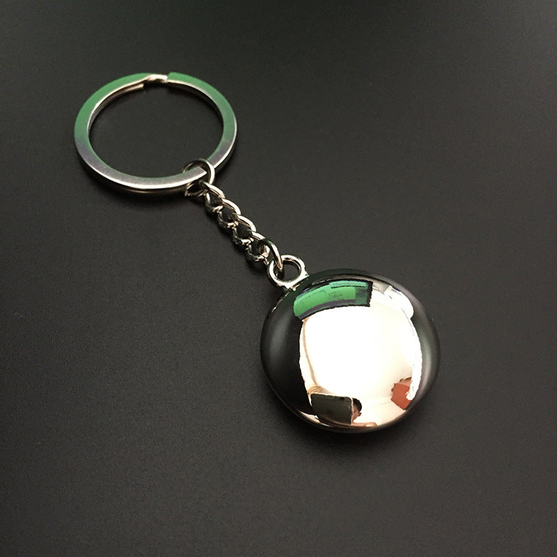 Wholesale men's rudder compass keychain creative small gifts key ring lettering LOGO advertising gifts