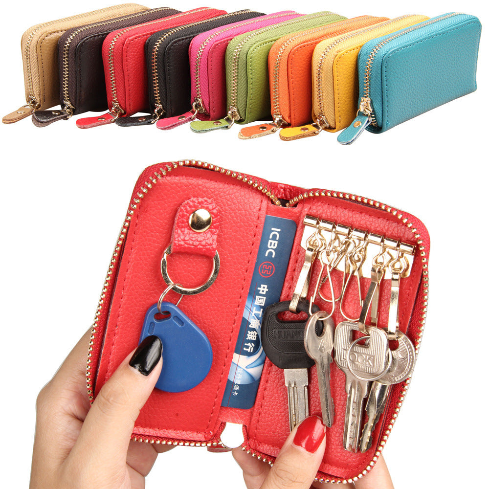 Door Key Bag Genuine Leather Waist Hanging Manufacturer Wholesale Spot Men's Multi-Functional Key Bag Volkswagen Special Card Bag