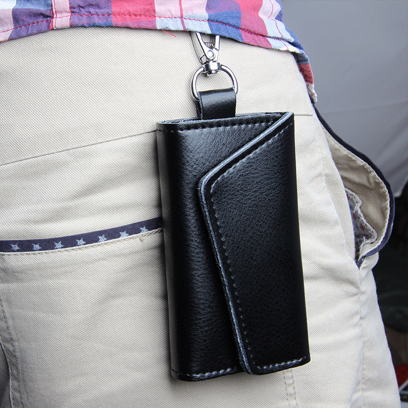 Door Key Bag Genuine Leather Waist Hanging Manufacturer Wholesale Spot Men's Multi-Functional Key Bag Volkswagen Special Card Bag