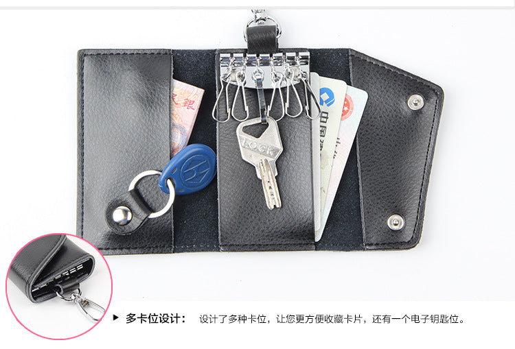 Door Key Bag Genuine Leather Waist Hanging Manufacturer Wholesale Spot Men's Multi-Functional Key Bag Volkswagen Special Card Bag