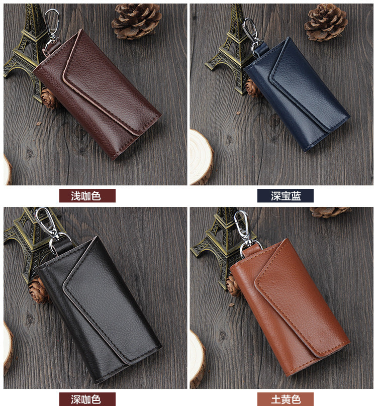 Door Key Bag Genuine Leather Waist Hanging Manufacturer Wholesale Spot Men's Multi-Functional Key Bag Volkswagen Special Card Bag