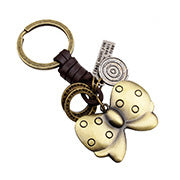 Fashion simple creative alloy wings key chain cross-border supply jewelry handmade leather factory direct wholesale