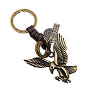 Fashion simple creative alloy wings key chain cross-border supply jewelry handmade leather factory direct wholesale
