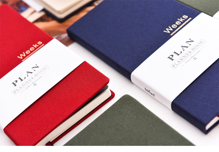 Hand Book weeks Self-filling Date Week Plan This Efficiency Manual Carry-on Small Notepad Notebook