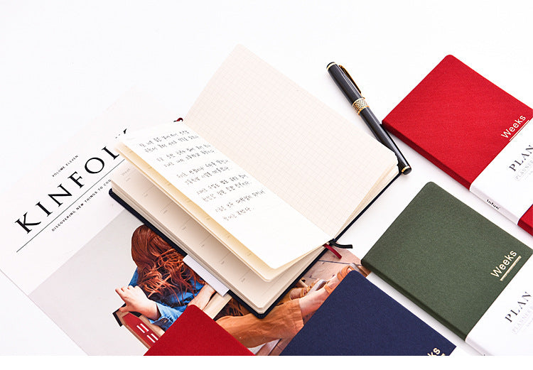 Hand Book weeks Self-filling Date Week Plan This Efficiency Manual Carry-on Small Notepad Notebook