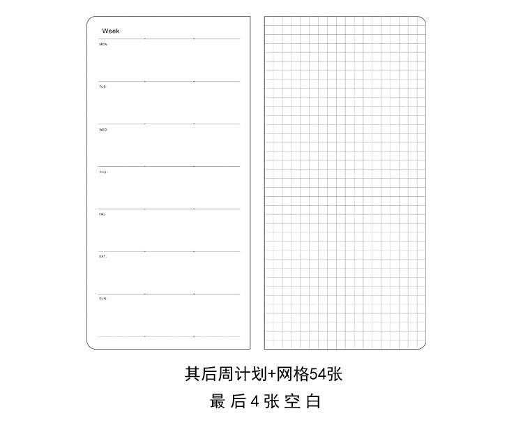Hand Book weeks Self-filling Date Week Plan This Efficiency Manual Carry-on Small Notepad Notebook