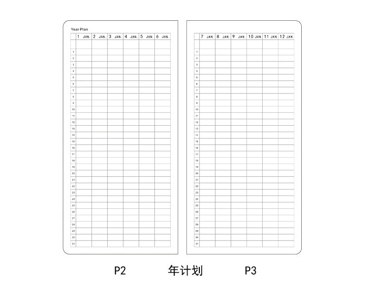Hand Book weeks Self-filling Date Week Plan This Efficiency Manual Carry-on Small Notepad Notebook