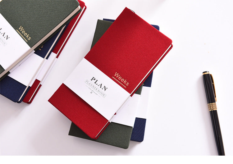 Hand Book weeks Self-filling Date Week Plan This Efficiency Manual Carry-on Small Notepad Notebook