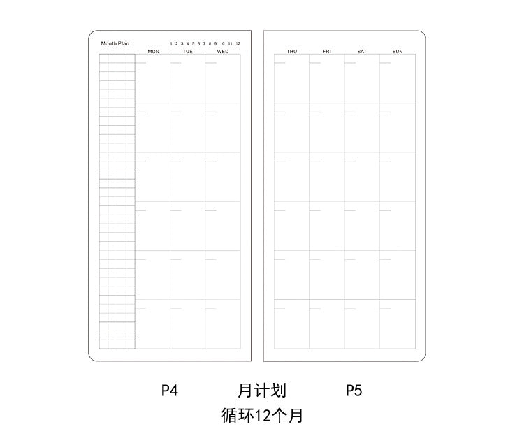 Hand Book weeks Self-filling Date Week Plan This Efficiency Manual Carry-on Small Notepad Notebook