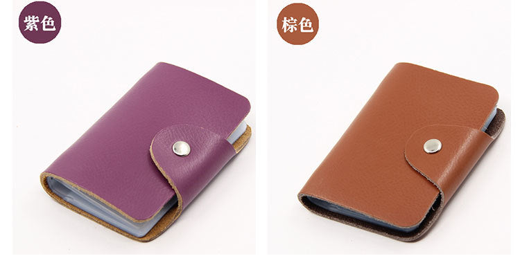 Factory Direct Sales Spot Gift Korean Version Genuine Pickup Bag Cowhide Multi-Card Slot Id Card Holder Credit Card Holder Business Card Holder