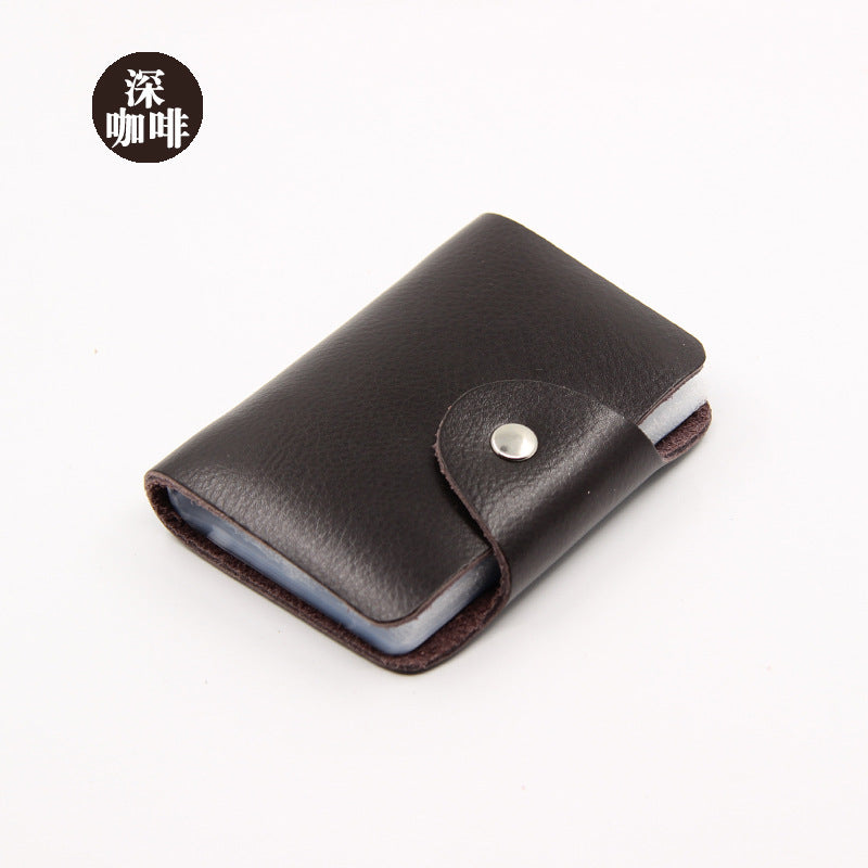 Factory Direct Sales Spot Gift Korean Version Genuine Pickup Bag Cowhide Multi-Card Slot Id Card Holder Credit Card Holder Business Card Holder