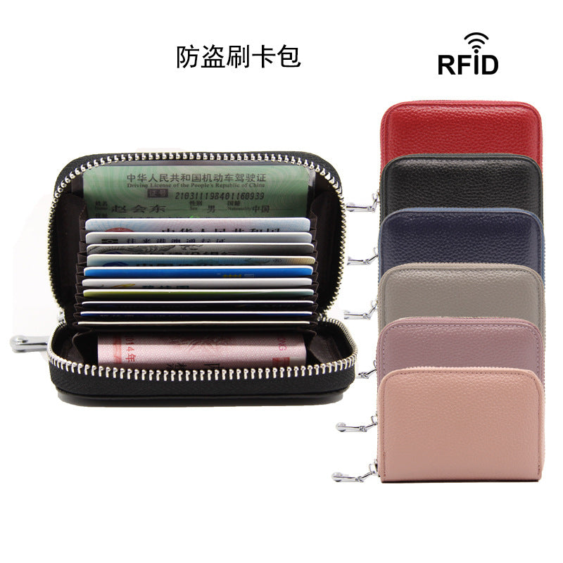 Factory Direct Sales Spot Gift Korean Version Genuine Pickup Bag Cowhide Multi-Card Slot Id Card Holder Credit Card Holder Business Card Holder