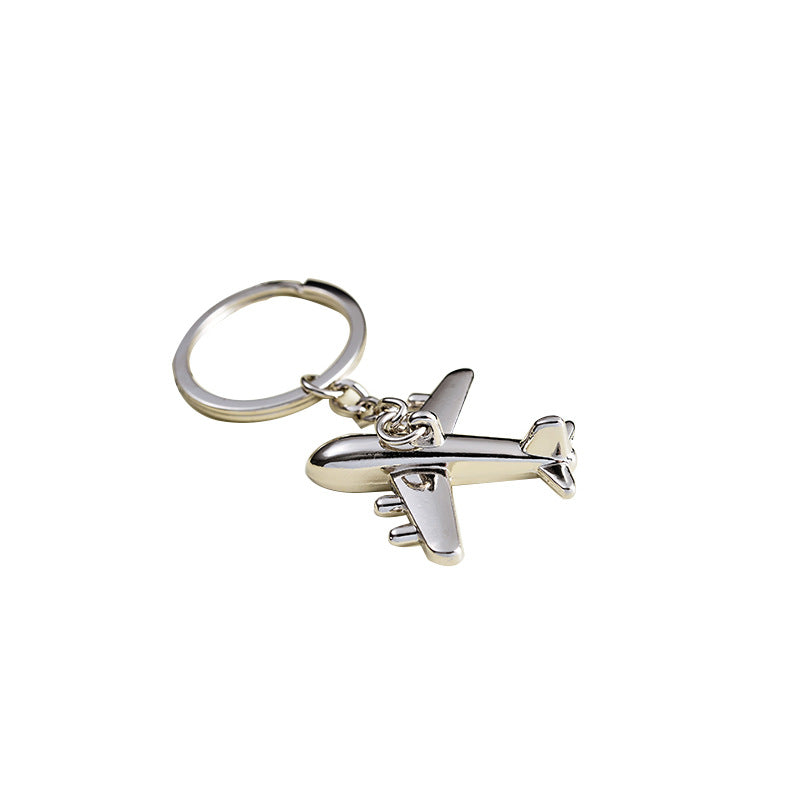 Aviation Institute Stereo Aircraft Metal Keychain Men's Model Aircraft Civil Aviation Company Pendant Small Gift Engraving logo