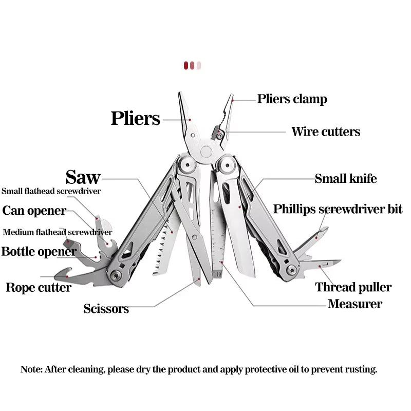 28 in 1 Outdoor All Steel Folding Tool Pliers Camping Equipment EDC Pocket Tool Multifunctional Pliers Screwdriver Scissors