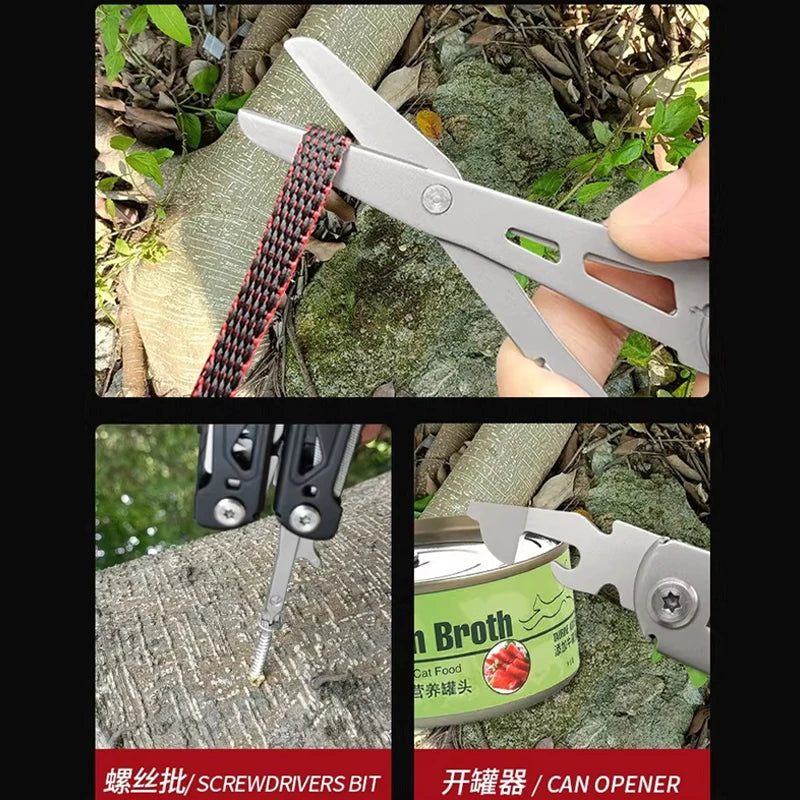 28 in 1 Outdoor All Steel Folding Tool Pliers Camping Equipment EDC Pocket Tool Multifunctional Pliers Screwdriver Scissors