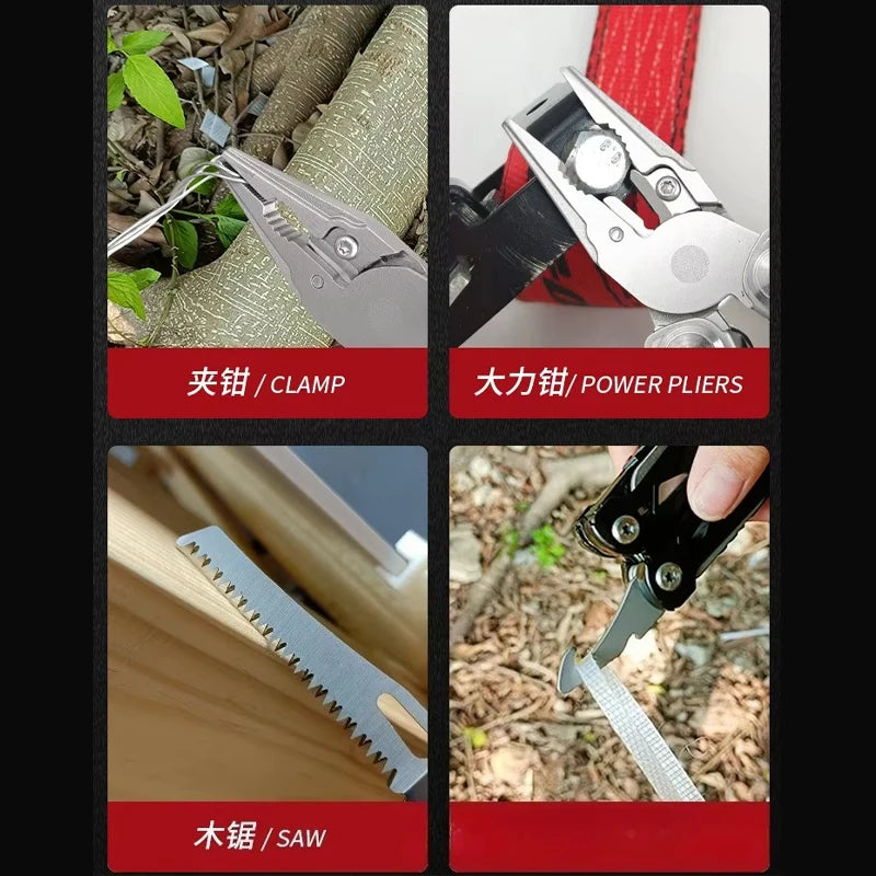 28 in 1 Outdoor All Steel Folding Tool Pliers Camping Equipment EDC Pocket Tool Multifunctional Pliers Screwdriver Scissors