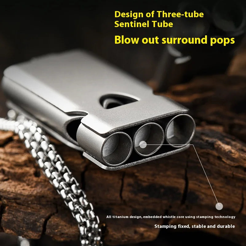 Factory Stock Titanium Alloy Three-Tube Double for Acme Whistle for EDC Tools Portable Outdoor Camping & Survival