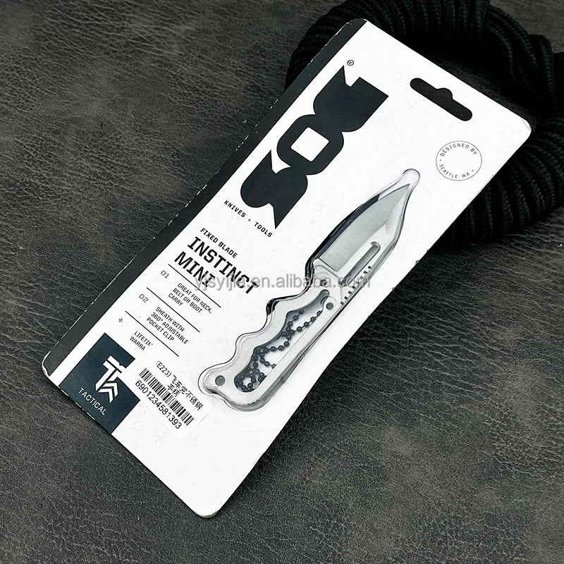 Mini Industrial Grade Survival Pocket Knife Camping Hunting EDC OEM Customizable Fixed Outdoor DIY Accessories 5Cr15MoV Nylon