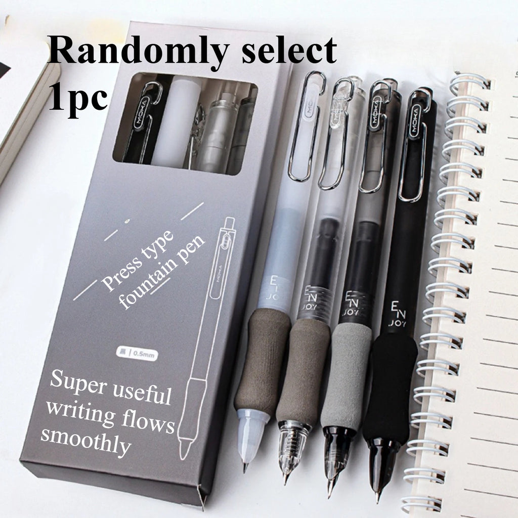 New Metal Clip Press Pen, Teacher'S Signature Pen,   Daily Writing Pen for Students, Clip Cloud Grip Soft Case
