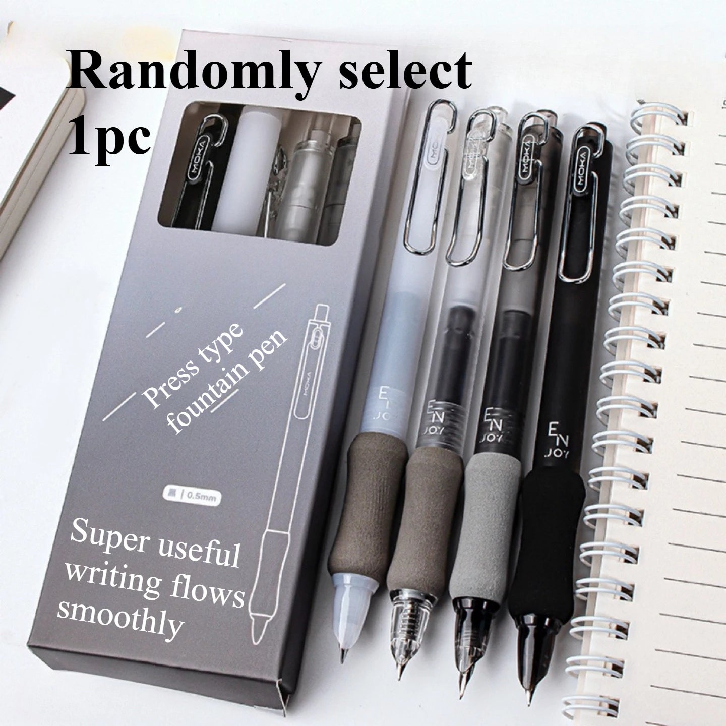 New Metal Clip Press Pen, Teacher'S Signature Pen,   Daily Writing Pen for Students, Clip Cloud Grip Soft Case