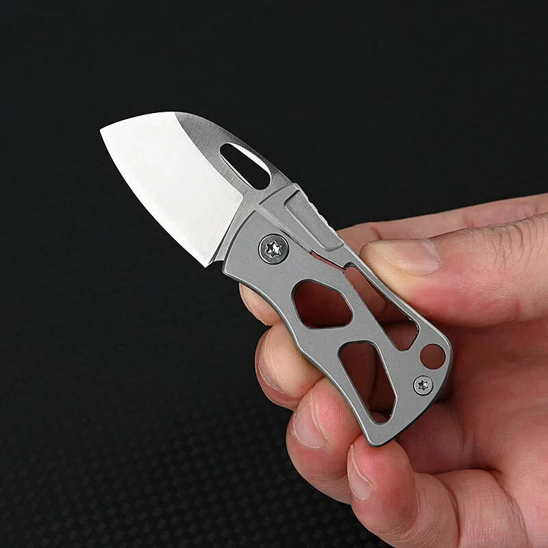 D2 steel mini folding outdoor tool self-defense portable keychain opening boxes unpacking parcels knife