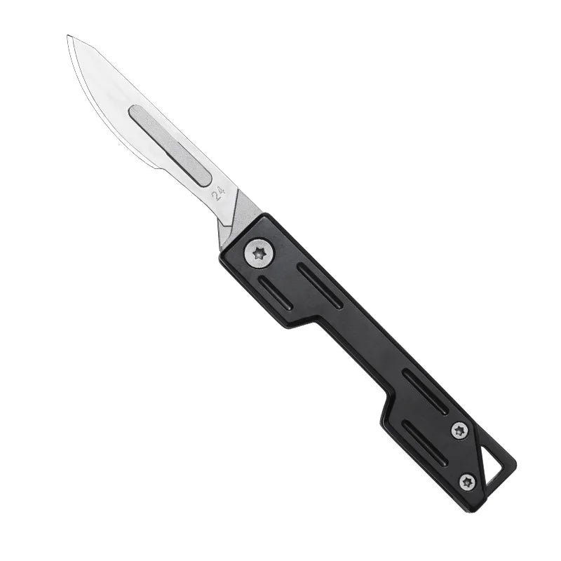 Portable JSY-001 Foldable Carbon Steel Blade Stainless Steel Handle 10 Blades Quick-Change DIY OEM Camping Traditional Knife