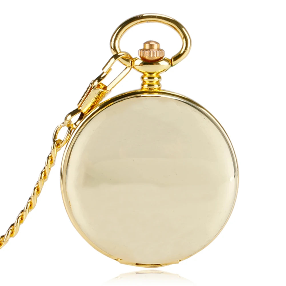 2023 Blank Silver Smooth Double Full Hunter Case Steampunk Skeleton Dial Mechanical Pocket Watch with Chain Personalized