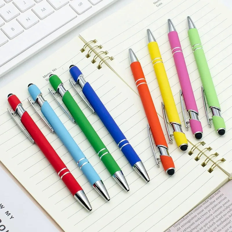 Cheap Metal Touch Ballpoint Pen Multi-colored Silk Screen Logo Printing for School Education Welcome Gifts