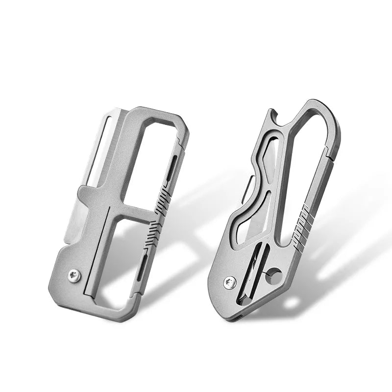 Titanium Alloy Self-Defense Keychain PioneerEDC Portable Multi-Function Tour Survival Tool Lightweight IP67 Waterproof All