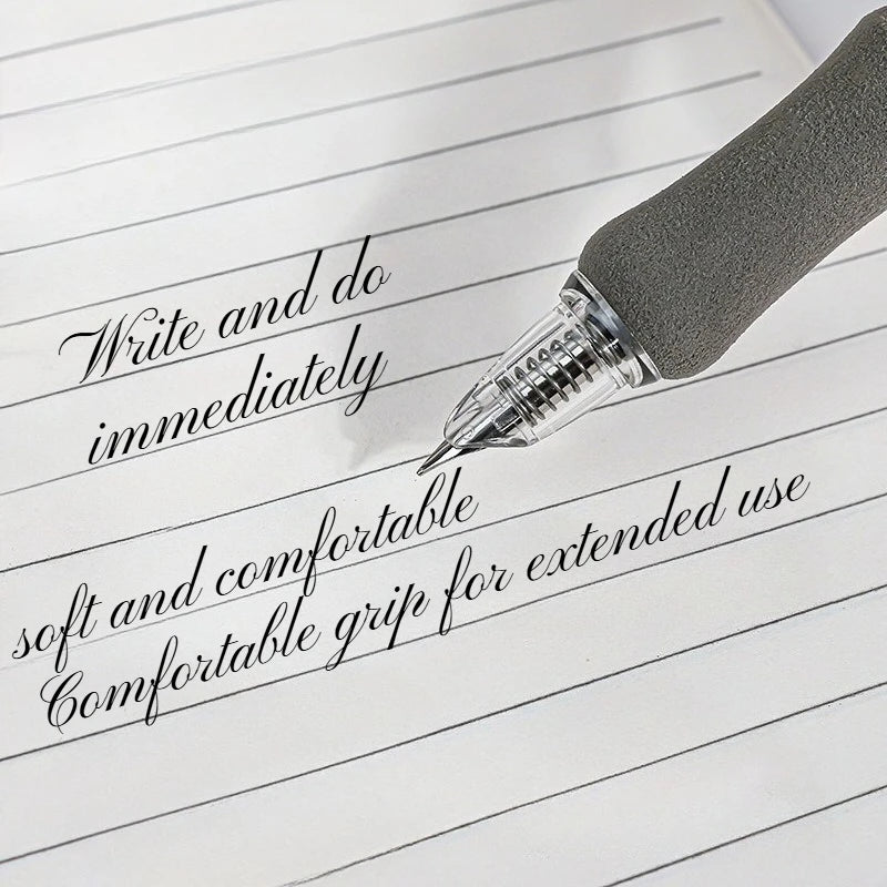 New Metal Clip Press Pen, Teacher'S Signature Pen,   Daily Writing Pen for Students, Clip Cloud Grip Soft Case