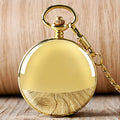 Full Gold Color Skeleton Smooth Pocket Watch Hand Wind Mechanical Roman Numerals FOB Watches Men Double Open Clock for men Women