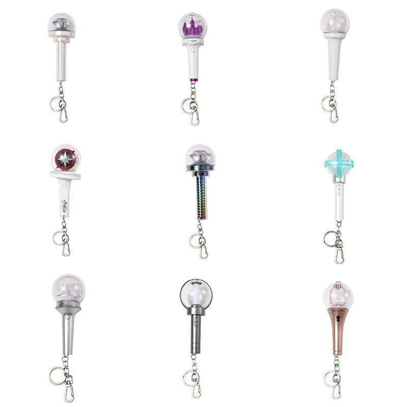 Wholesale B T S for Light Stick LED Keychain Accessories Stray Kids Character Style Portable Mini Backpack Charms Version Custom