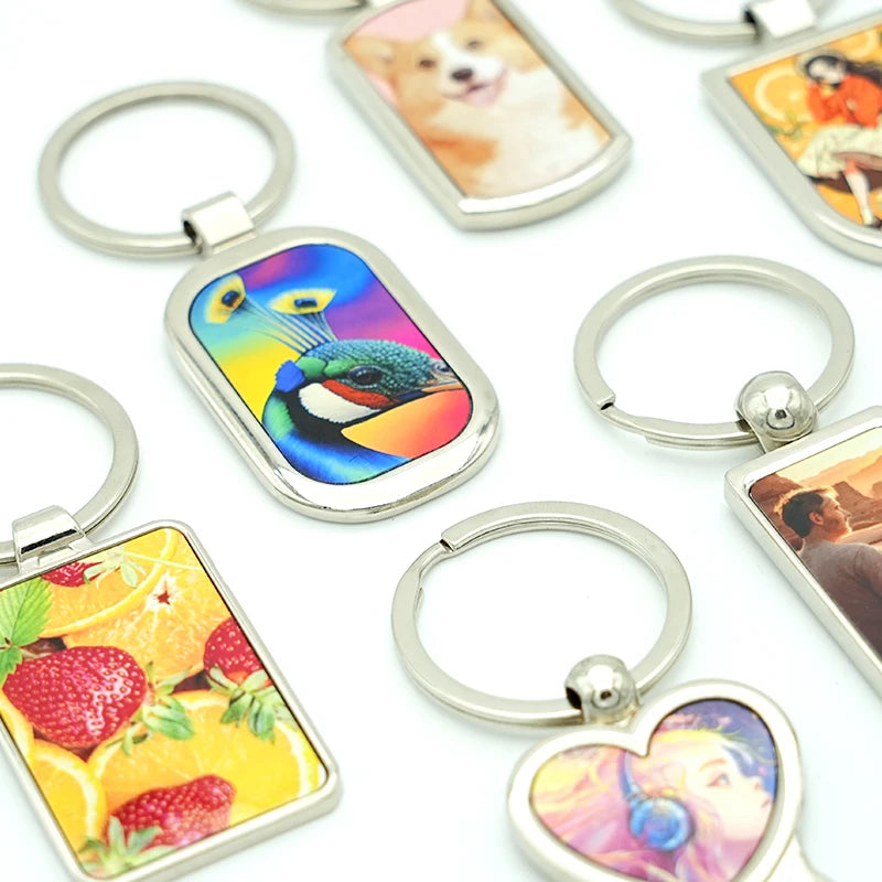 Wholesale Metal Zinc Alloy Fashion Silver Blank Photo Custom Print Sublimation Key Chain