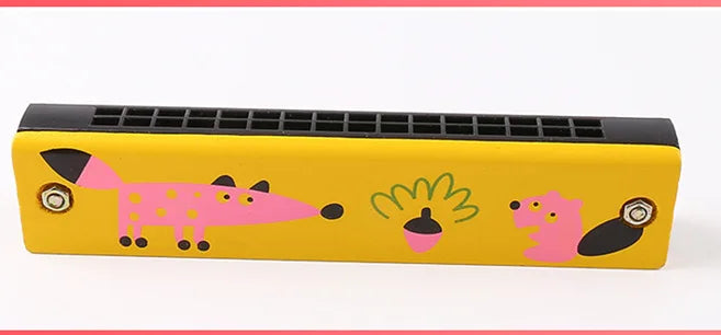 16 Holes Cute Harmonica Musical Instrument Educational Toys Cartoon Pattern Child Wind Instrument Children Gift Kids Montessori