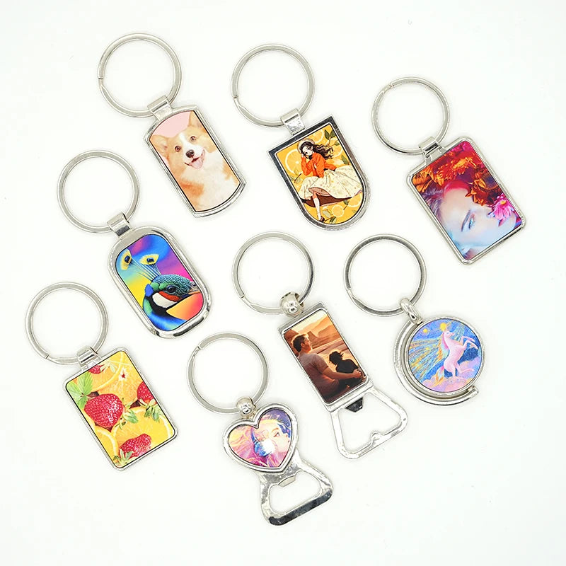Wholesale Metal Zinc Alloy Fashion Silver Blank Photo Custom Print Sublimation Key Chain