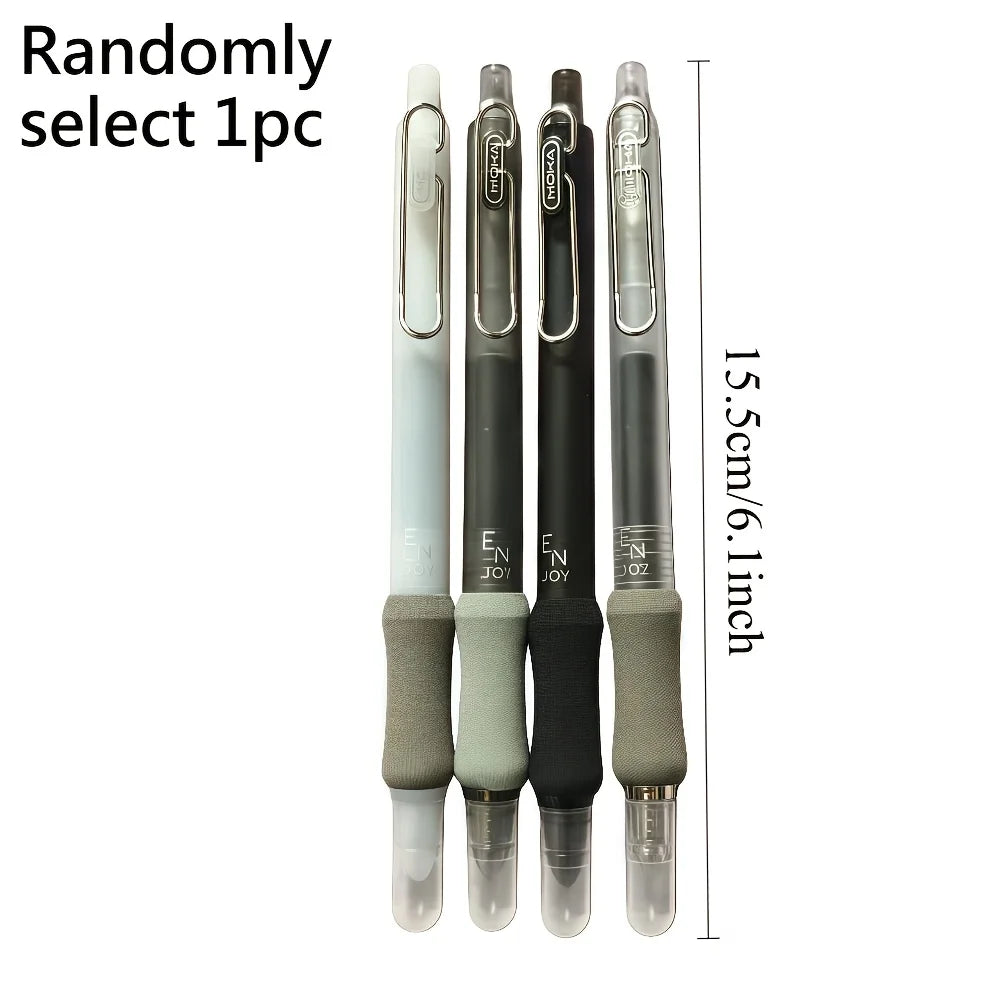 New Metal Clip Press Pen, Teacher'S Signature Pen,   Daily Writing Pen for Students, Clip Cloud Grip Soft Case