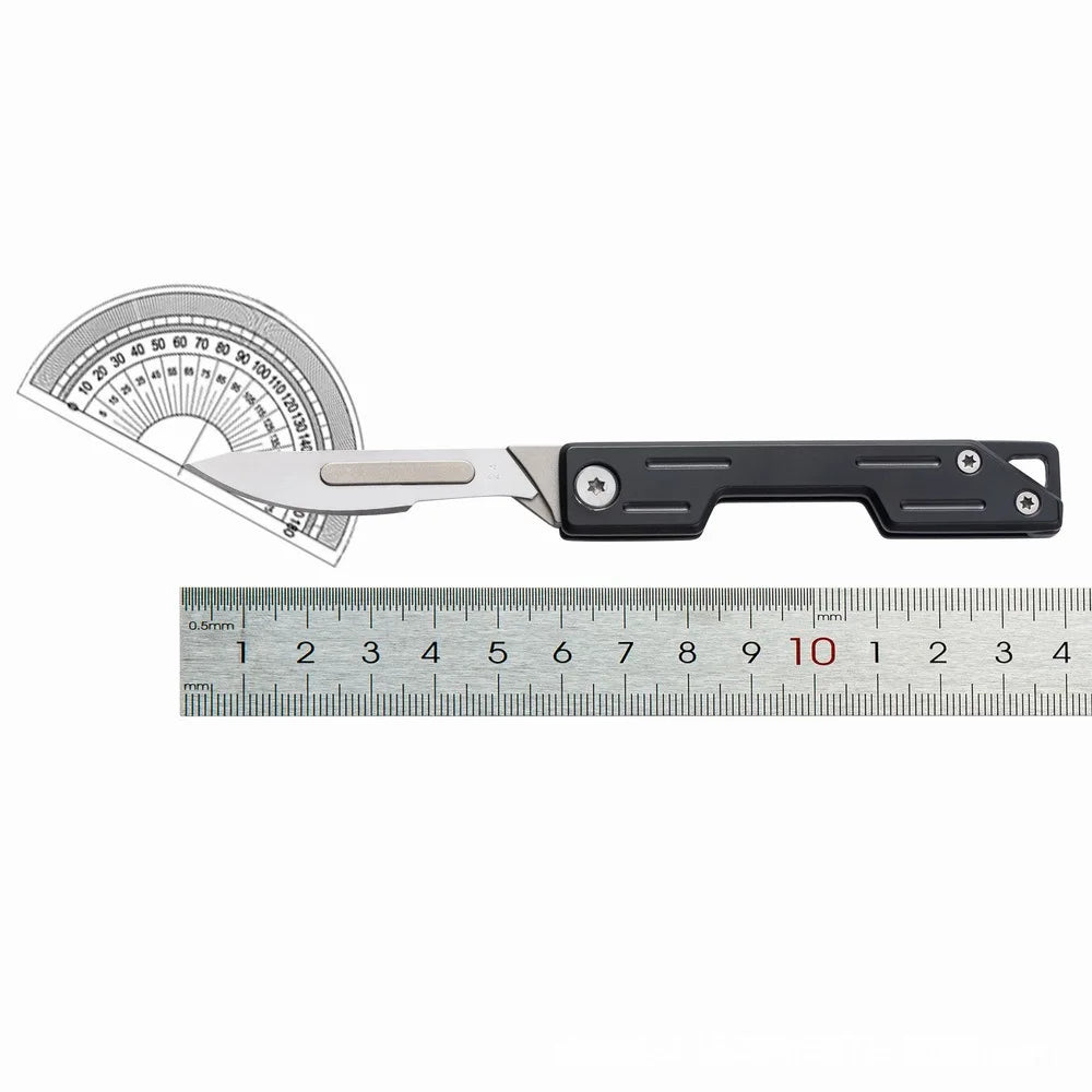 Portable JSY-001 Foldable Carbon Steel Blade Stainless Steel Handle 10 Blades Quick-Change DIY OEM Camping Traditional Knife
