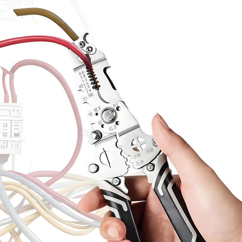 Santwell 18-in-1 Foldable Electrician Wire Stripper SS with Hook Knife for Splitting & Winding Cable Termination Panel Wiring