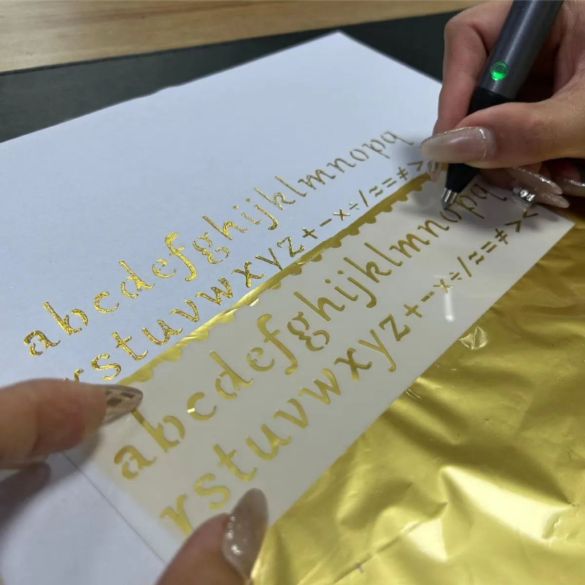 Heating Hot Bronzing Stamping Pen Kits USB Wireless Foil Transfer Pen with Printing Tips 0.8mm/1.5mm/2.5mm/3.0mm for DIY Drawing