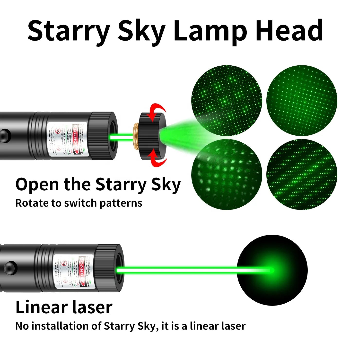 USB Laser 303 Rechargeable Stars Laser Flashlight Sight with Built-in Battery Green Red Purple Lazer for Teaching Laser Pen