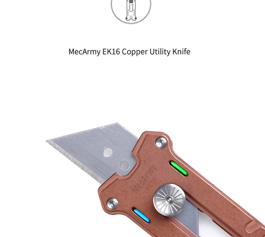 MecArmy EK16 Copper Lightweight Eco-friendly Multifunctional Pocket Utility Knife Hexagon Screwdriver Wrench Outdoor 1 Year