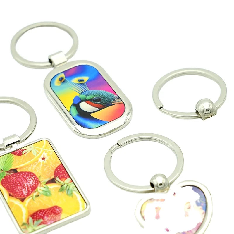 Wholesale Metal Zinc Alloy Fashion Silver Blank Photo Custom Print Sublimation Key Chain