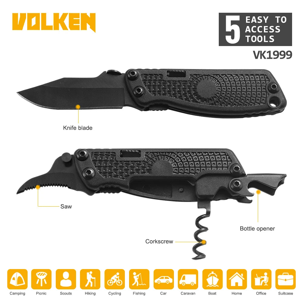 The New Multifunctional Design EDC Tool Stainless Steel Knife Outdoor Camping Multi-purpose Combination Tool